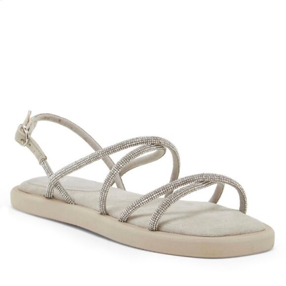 Jimena Embellished Sandal (Women)VINCE CAMUTO Taupe Size 6 - Picture 1 of 7